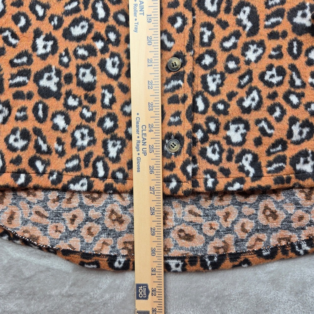 Simply Southern Women 2X Leopard Animal Print Fleece Shacket Button Shirt Jacket - Picture 10 of 12